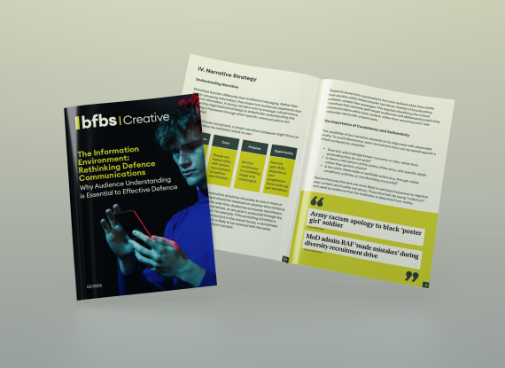 Mock up of Information Environment front cover and two pages inside. 