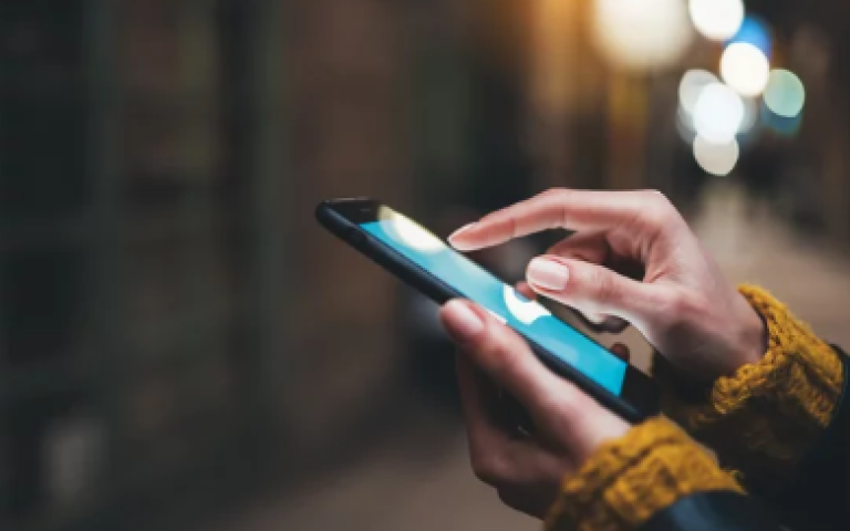 smart phone in someones hands